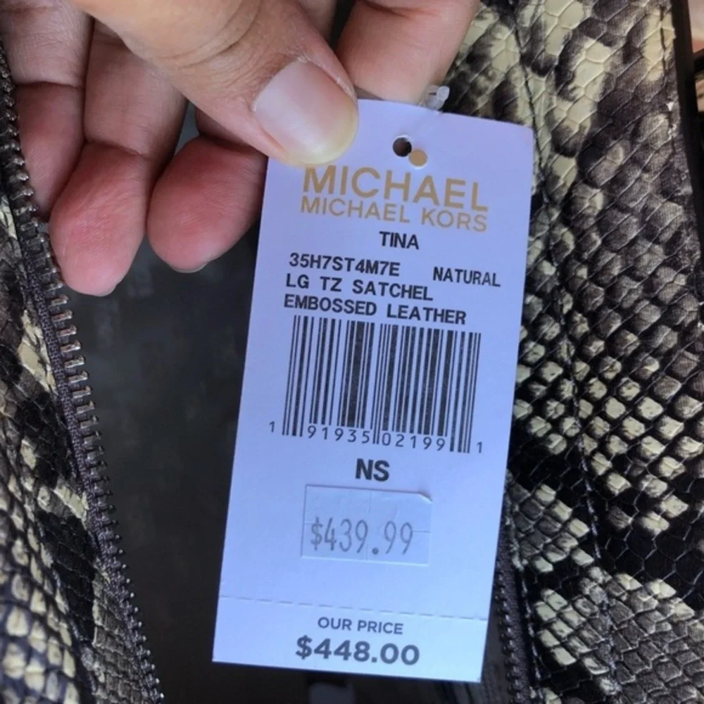 Michael kors large Tina embossed leather satchel